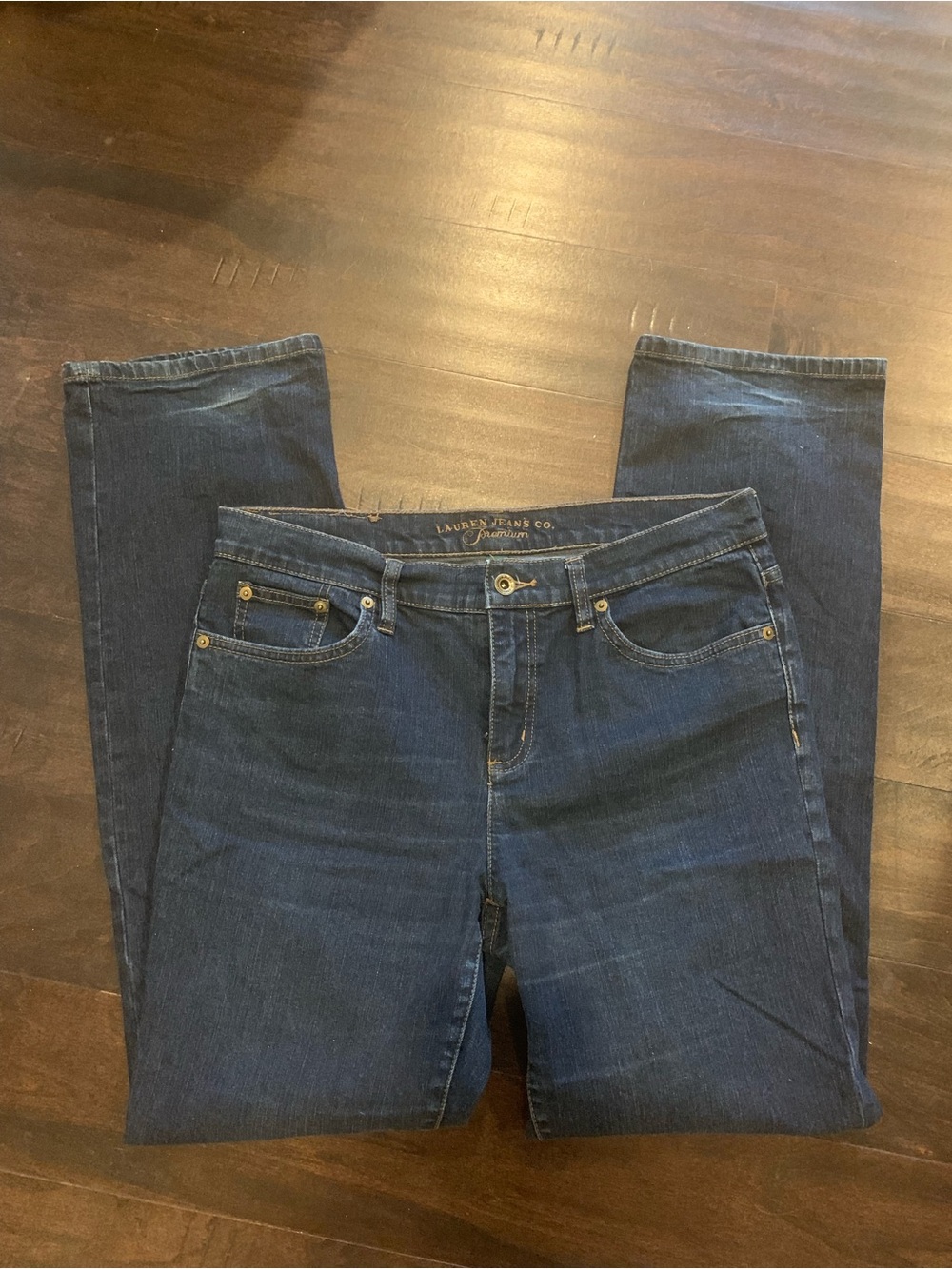 Lauren Ralph Lauren Women's Dark Indigo Straight-Leg Jeans